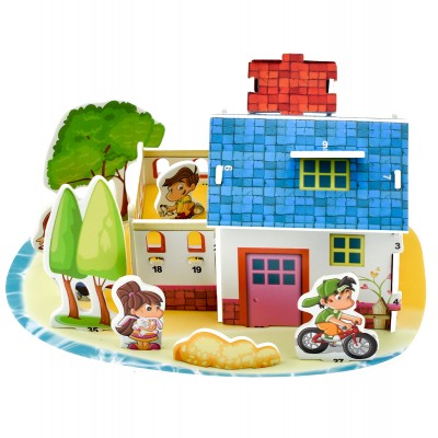 Hot selling beach villas custom 3d puzzle sliding jigsaw puzzle wholesale paper puzzle games