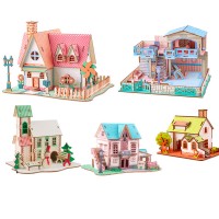 Wholesale factory educational kid DIY puzzle game wooden toys 3d coloring puzzle